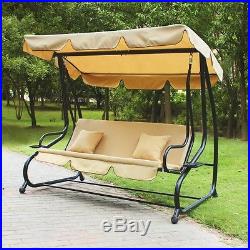 Canopy Awning Porch Swings Bench Rope Garden Outdoor Hanging Swing Bed Portable