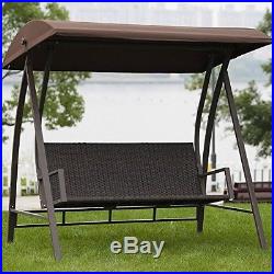 Canopy Chair Outdoor Swing Wicker Patio Hanging Porch Backyard Seats Steel Frame