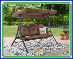 Canopy Porch Swing Patio Outdoor 3 Person Glider Hammock Backyard Furniture NEW