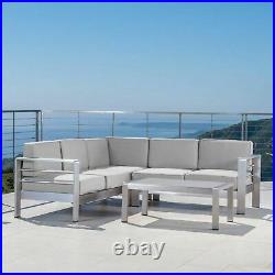 Cape Coral Outdoor 5 Seater Sectional Sofa Chat Set with Sunbrella Cushions