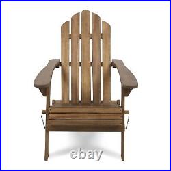 Cara Outdoor Acacia Wood Foldable Adirondack Chairs, Set of 2