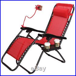 Case Of 2 Red Zero Gravity Chairs Patio Yard Lounge Beach Outdoor Folding Chairs