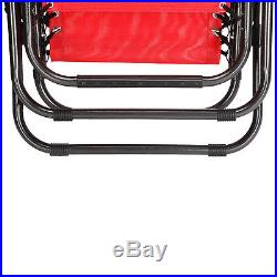 Case Of 2 Red Zero Gravity Chairs Patio Yard Lounge Beach Outdoor Folding Chairs