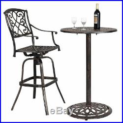 Cast Aluminum Round Bar Table Bar Height Outdoor Patio Pub Bistro Furniture New