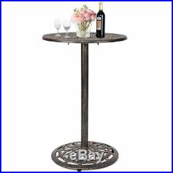 Cast Aluminum Round Bar Table Bar Height Outdoor Patio Pub Bistro Furniture New