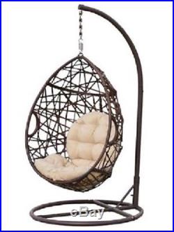 Chair Egg Hanging Wicker Swing Outdoor Cushion Stand Patio Hammock Seat