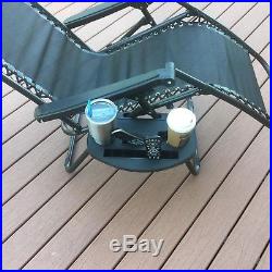 Chair Lawn Black Cup Holder For Zero Gravity Patio Lounge Pool Beach Side Tray