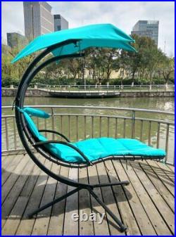 Chaise Lounge Chair Outdoor Arc Stand Air Porch Comfy Canopy Furniture Teal Gift