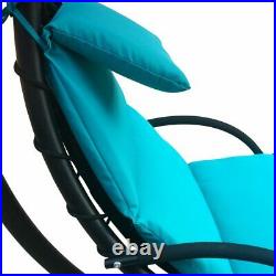 Chaise Lounge Chair Outdoor Arc Stand Air Porch Comfy Canopy Furniture Teal Gift