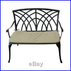 Charles Bentley Garden Bench Made of Cast Aluminium with Cushion 2 Seater
