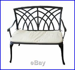 Charles Bentley Garden Bench Made of Cast Aluminium with Cushion 2 Seater