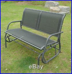 Charles Bentley Rocking Bench in Grey Made of Powder Coated Steel 2 Seater