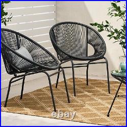 Chrissy Outdoor Modern Faux Rattan Club Chair (Set of 2)