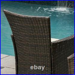 Clementine Outdoor Multibrown Wicker 5pc Dining Set