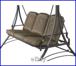 Comfy Patio Deck Swing Chair Canopy 3 Person Padded Love Seat Back Yard Day Bed
