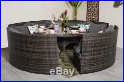 Conservatory Modular 5 Seater Rattan Corner Sofa Set Garden Furniture Grey A1