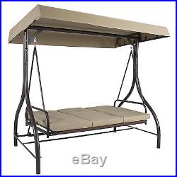 Converting Outdoor Swing Canopy Hammock Seats 3 Patio Deck Furniture Tan