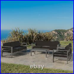 Coral Bay Outdoor Aluminum 5 Piece Chat Set with Water Resistant Cushions