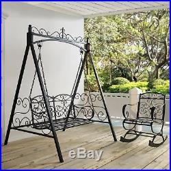 Coral Coast Ridgecrest 4 ft. Metal Outdoor Porch Swing and Stand