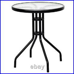 Costway Bistro Set 23.5x27.5 3-Piece Metal Round Outdoor Folding Chairs+Table