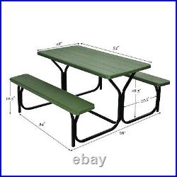 Costway Picnic Table Bench Set Outdoor Camping Backyard Garden Party All Weather