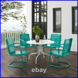 Crosley Bates 5 Piece Outdoor Dining Set in Turquoise Gloss