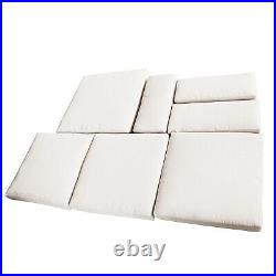 Cushion Cover Only 7 Pieces Replacement Set White Rattan Sofa Chair Furniture