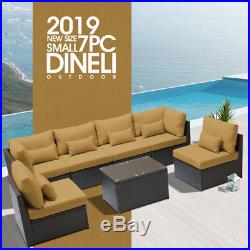 DINELI S 7pc Rattan Wicker Sofa Set Sectional Couch Furniture Patio Outdoor