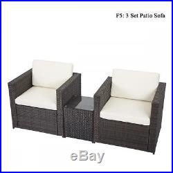 DIY Outdoor Patio Sofa Sectional Furniture PE Wicker Rattan Deck Couch Brand New