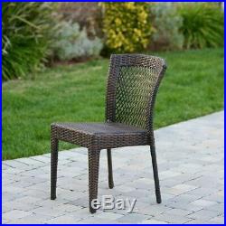 Dana Point 7-pc Outdoor Patio Furniture Brown Wicker Dining Set