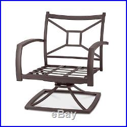 Dark Bronze Metal Outdoor Swivel Deep Seat Arm Chair Lounge Pool Patio Furniture