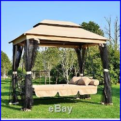 Daybed Outdoor Furniture Swing Gazebo Patio Canopy Hammock 2 in 1 Tent