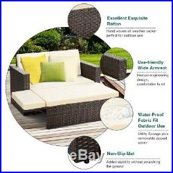 Daybed Patio Furniture Set Outdoor Sofa Table Rattan Day Bed Sectional Garden 2