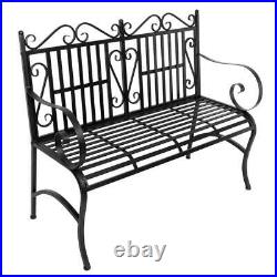 Decorative Patio Chair Garden Outdoor Furniture Park Bench Seat Backyard, Black