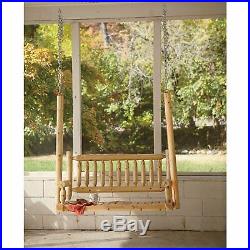 Deluxe Cedar Log Hanging Porch Swing