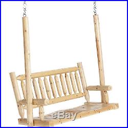 Deluxe Cedar Log Porch Swing