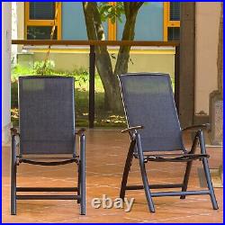 Domi Folding Patio Chairs Set of 2, withAdjustable Backrest(Textilene Fabric)