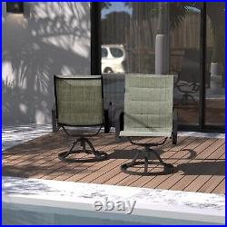 Domi Patio Dinning Swivel Chairs Set of 2 withTextilene Mesh Fabric for Garden