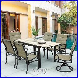 Domi Patio Dinning Swivel Chairs Set of 2 withTextilene Mesh Fabric for Garden