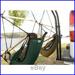 Double Hammock Trailer Hitch Steel Hanging Chair Stand Portable Outdoor Camping