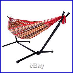 Double Hammock With Space Saving Steel Stand Includes with Portable Carrying Case
