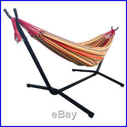 Double Hammock With Space Saving Steel Stand Includes with Portable Carrying Case