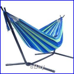 Double Hammock With Space Saving Steel Stand Patio With Portable Carrying Case