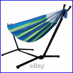 Double Hammock With Space Saving Steel Stand Patio With Portable Carrying Case
