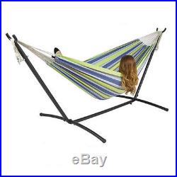 Double Hammock With Space Saving Steel Stand and Portable Carrying Case