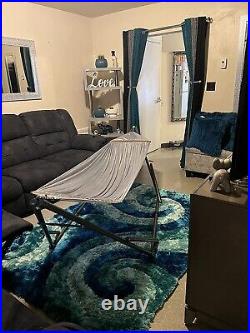 Double Hammock with Stand Included for 2 Persons Foldable 30s Setup Peacock