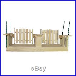 Double Seated Solid Wood Foldable Porch Bench Swing Outdoor Patio Backyard Home