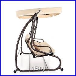 Dual-Use Outdoor Patio Garden Swing Chair Bed Porch Swining Bench Hammock N4L2
