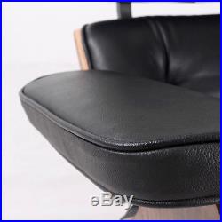Eames Lounge Chair 100% Top Grain Italian Black Leather Walunt Wood -Genuine HOt