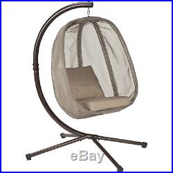 Egg Chair Hanging Swing Stand Hammock Cushion Seat Bark Outdoor Porch Furniture